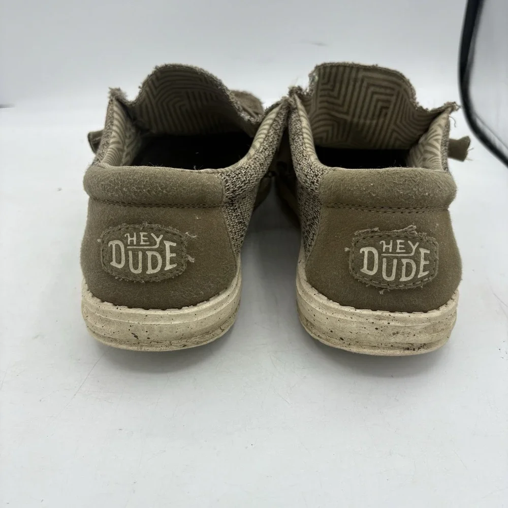 Hey Dude Shoes Mens Size 10 Wally Sox Brown Tan Knit‎ Casual Loafers